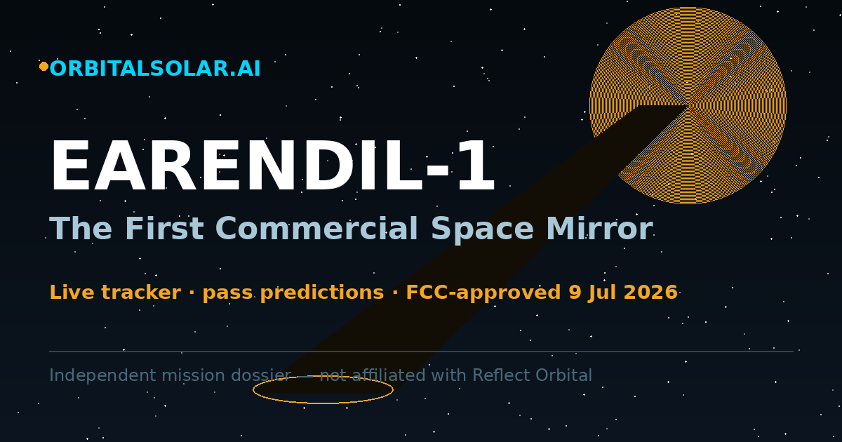 EARENDIL-1 Space Mirror — Live Status & Launch Tracker